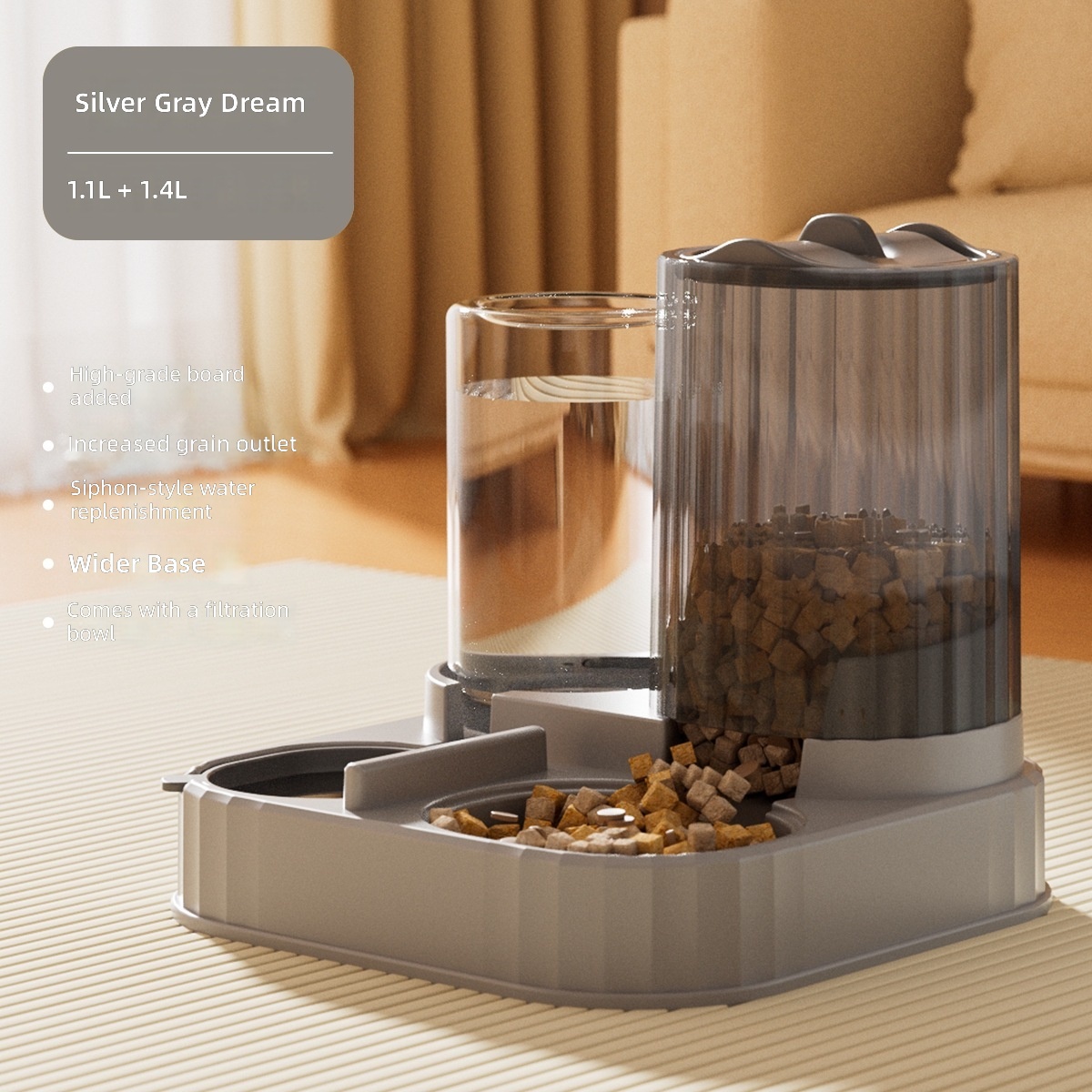 Cross-border New Automatic Cat Feeder Dog Bowl Pet Bowl Cat Basin Two-in-One Water Dispenser Cat Bowl Pet Supplies - Image 12