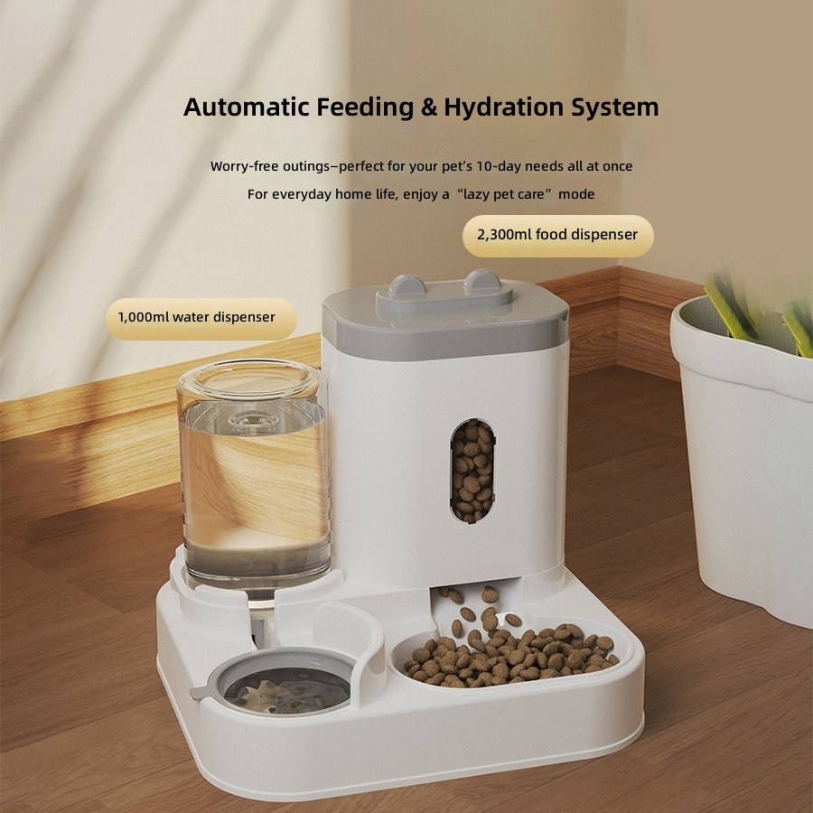 Cross-border New Automatic Cat Feeder Dog Bowl Pet Bowl Cat Basin Two-in-One Water Dispenser Cat Bowl Pet Supplies - Image 2