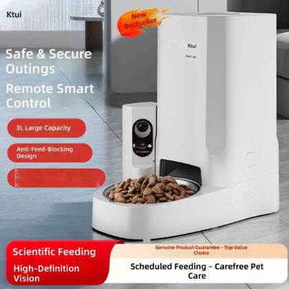 Fully Automatic Pet Feeder with Remote App Control, Scheduled Feeding, and Video Monitoring; Smart Food Dispenser Compatible with Cats and Dogs