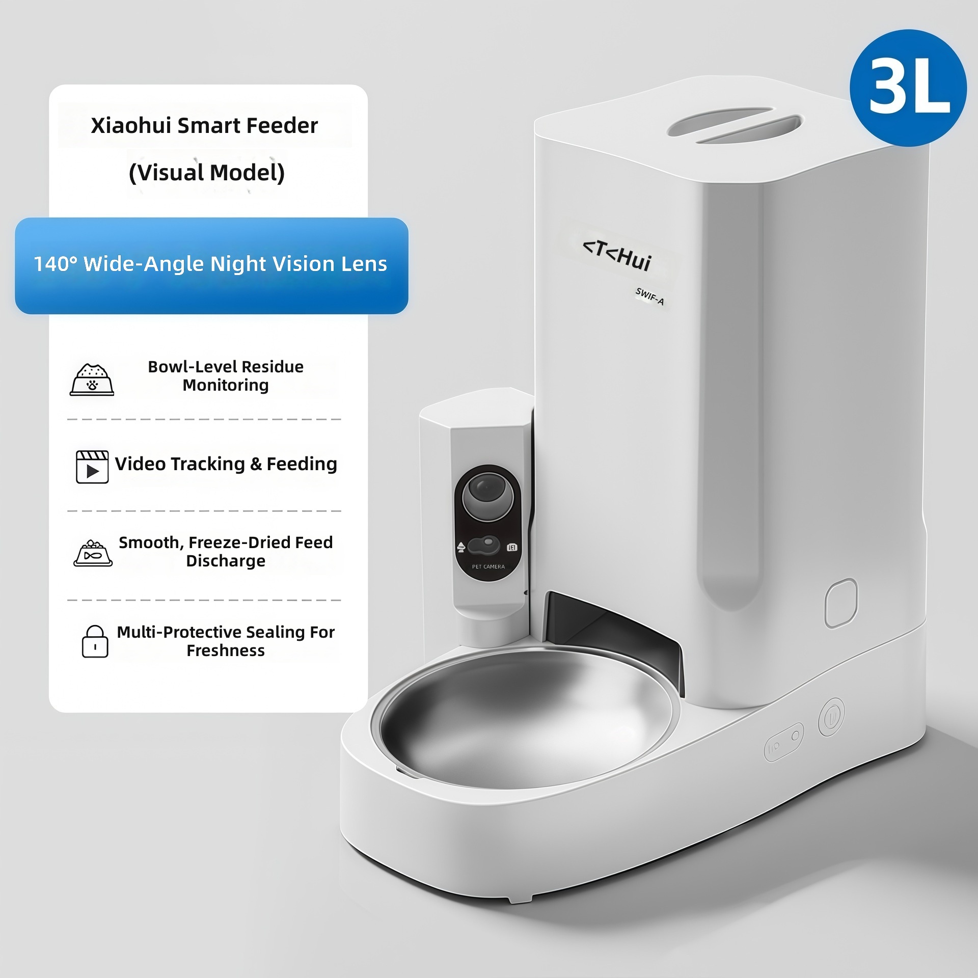 Fully Automatic Pet Feeder with Remote App Control, Scheduled Feeding, and Video Monitoring; Smart Food Dispenser Compatible with Cats and Dogs - Image 8