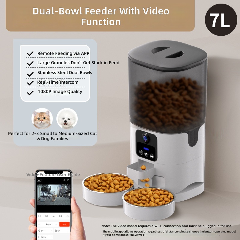 Automatic Pet Feeders for Cats and Dogs, Smart Timed & Portion-Controlled Dispenser for Cat and Dog Food, with Video Monitoring Feature - Image 11