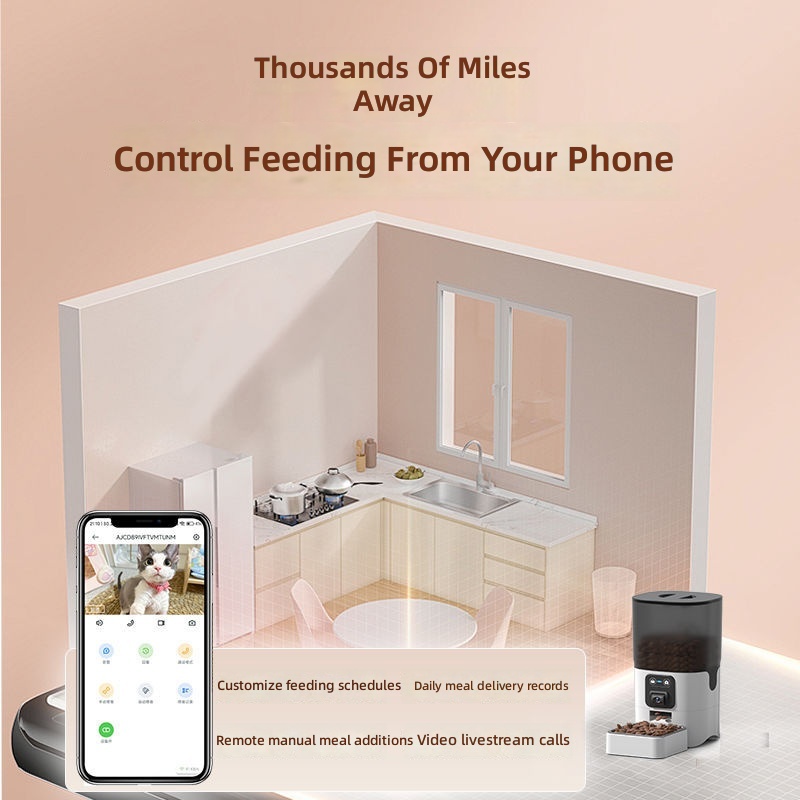 Automatic Pet Feeders for Cats and Dogs, Smart Timed & Portion-Controlled Dispenser for Cat and Dog Food, with Video Monitoring Feature - Image 3