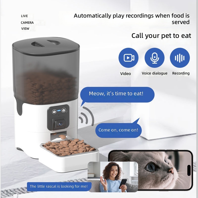Automatic Pet Feeders for Cats and Dogs, Smart Timed & Portion-Controlled Dispenser for Cat and Dog Food, with Video Monitoring Feature - Image 4
