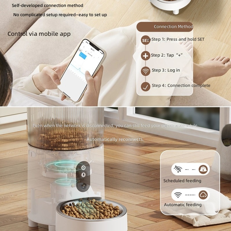 Automatic feeder cat timing quantitative wifi intelligent feeding machine remote feeding dog feeding device wholesale - Image 3