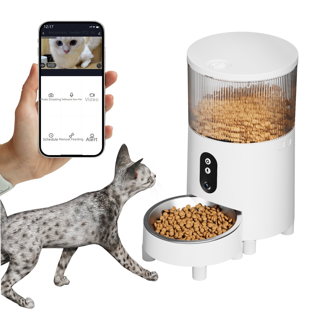 Automatic feeder cat timing quantitative wifi intelligent feeding machine remote feeding dog feeding device wholesale - Image 5