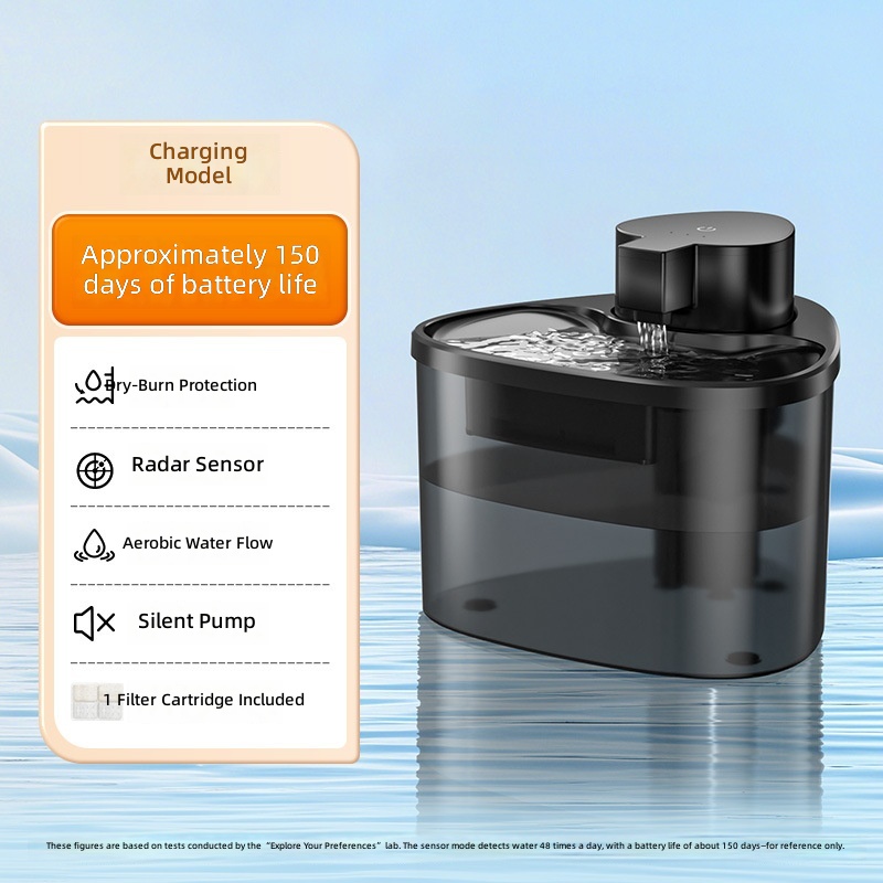 Pet cat water dispenser automatic circulation large capacity intelligent induction running water unplugged wireless water feeder - Image 7