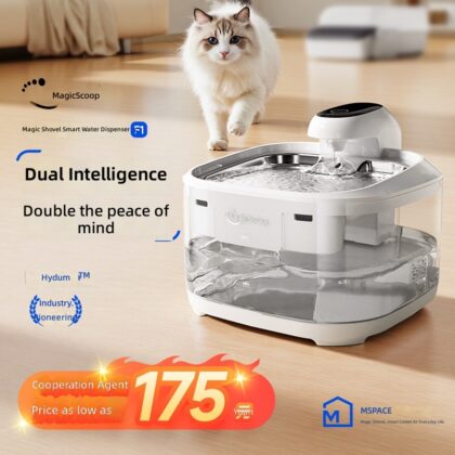 Pet Water Fountain, Smart Cat Water Dispenser, Automatic Circulating Filtration Fresh Water Machine, Large-Capacity Transparent for Puppies to Drink